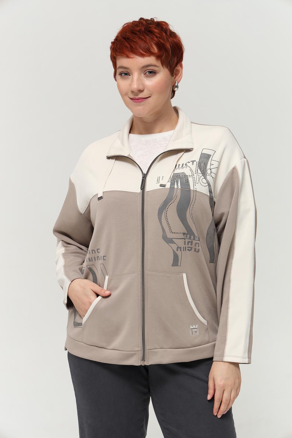 Жакет Lebek с принтом бежевый