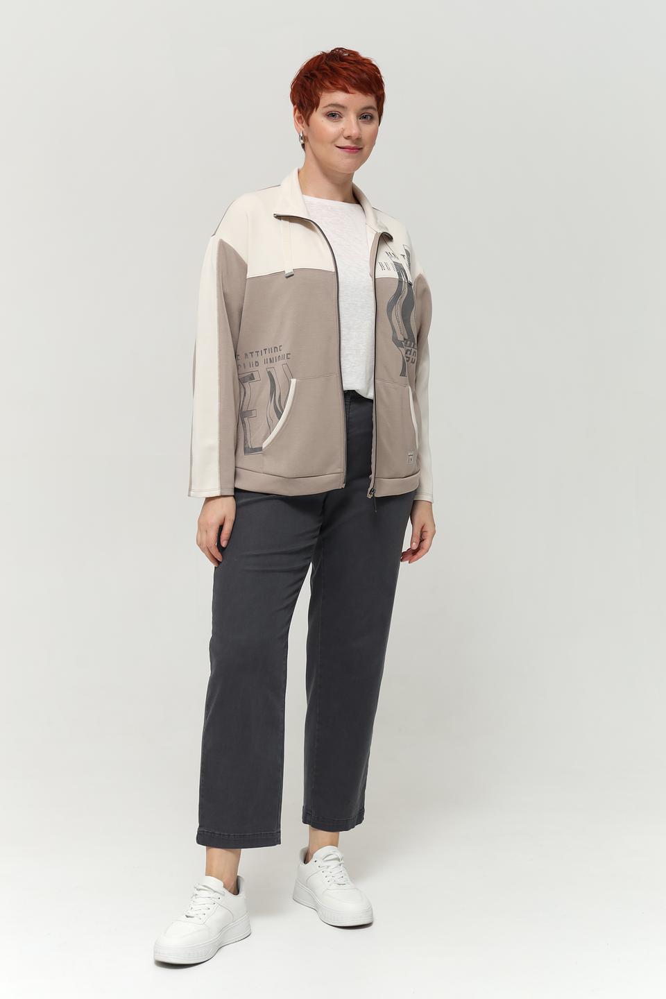 Жакет Lebek с принтом бежевый