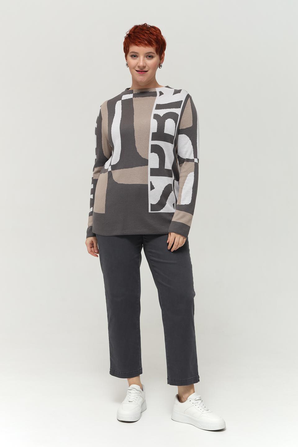 Пуловер Lebek с геометрическим рисунком