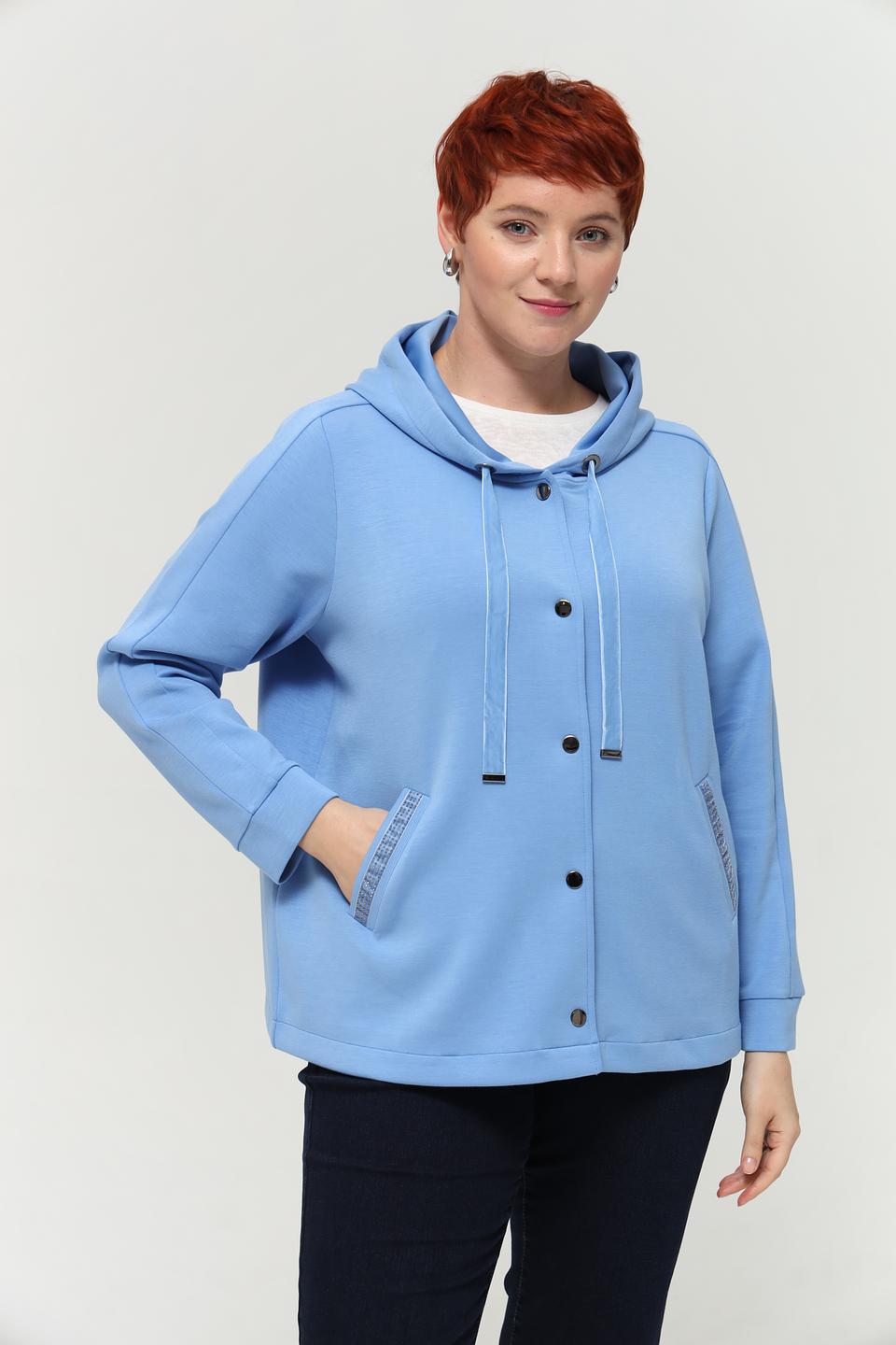 Жакет Via Appia голубой с капюшоном