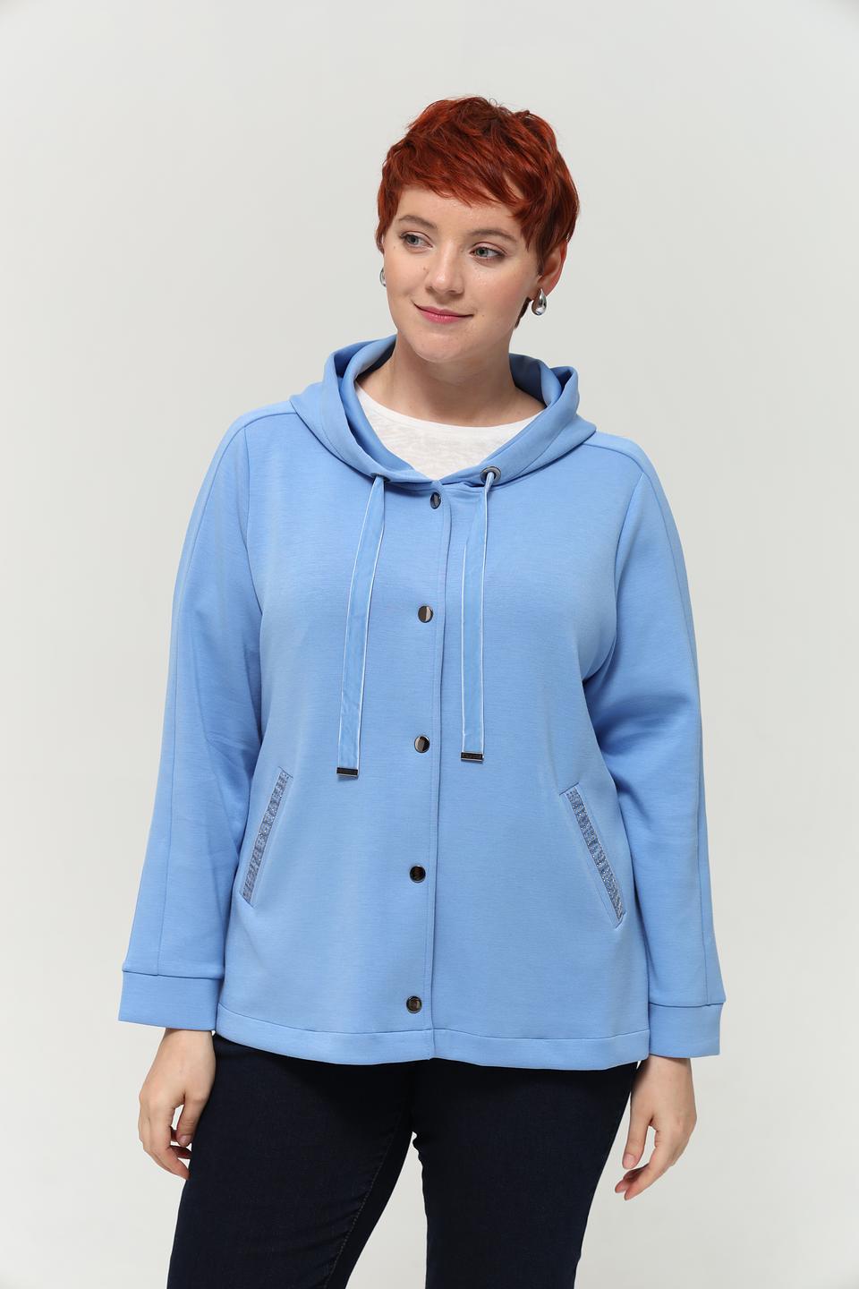 Жакет Via Appia голубой с капюшоном