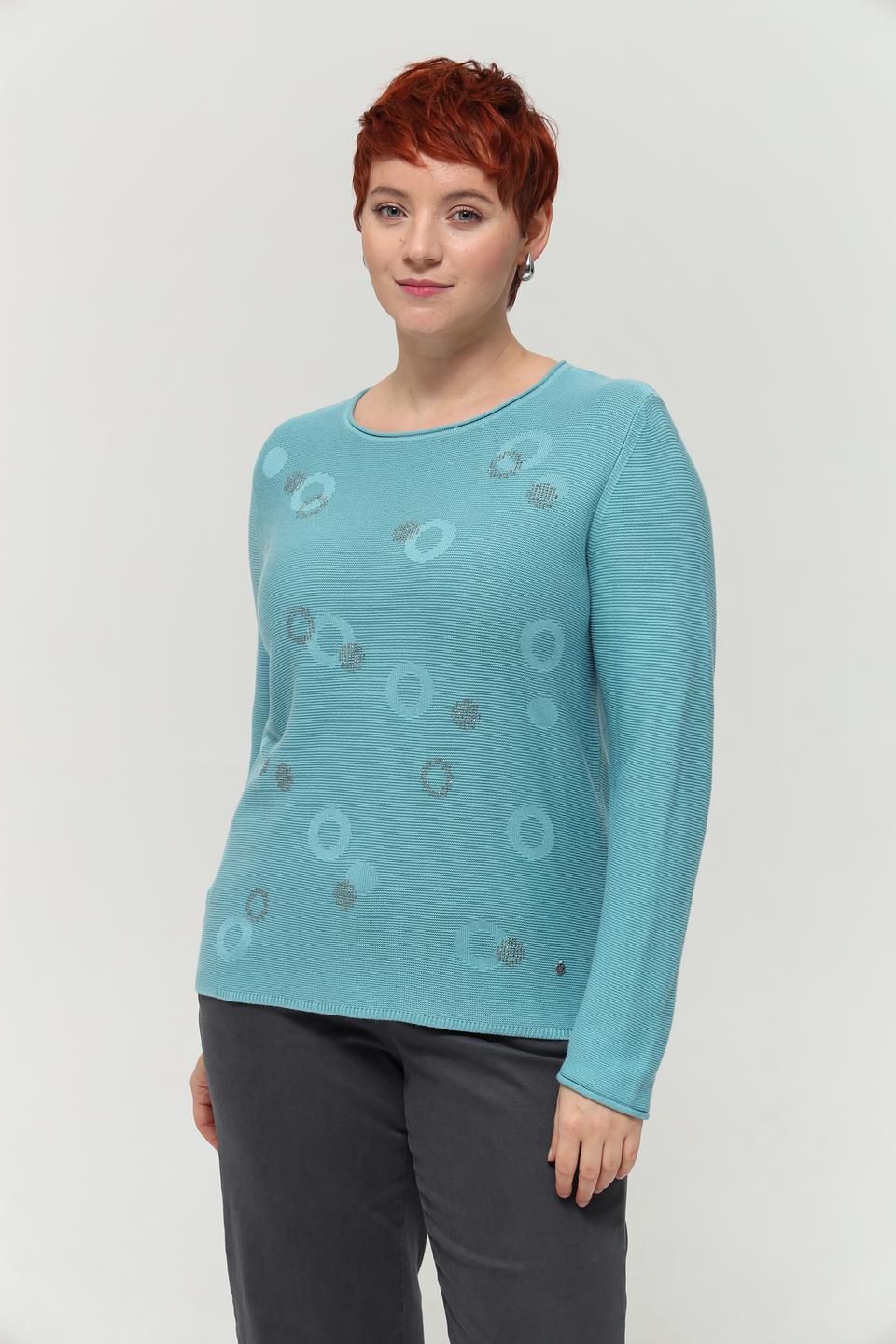 Пуловер Rabe collection бирюзовый с узором
