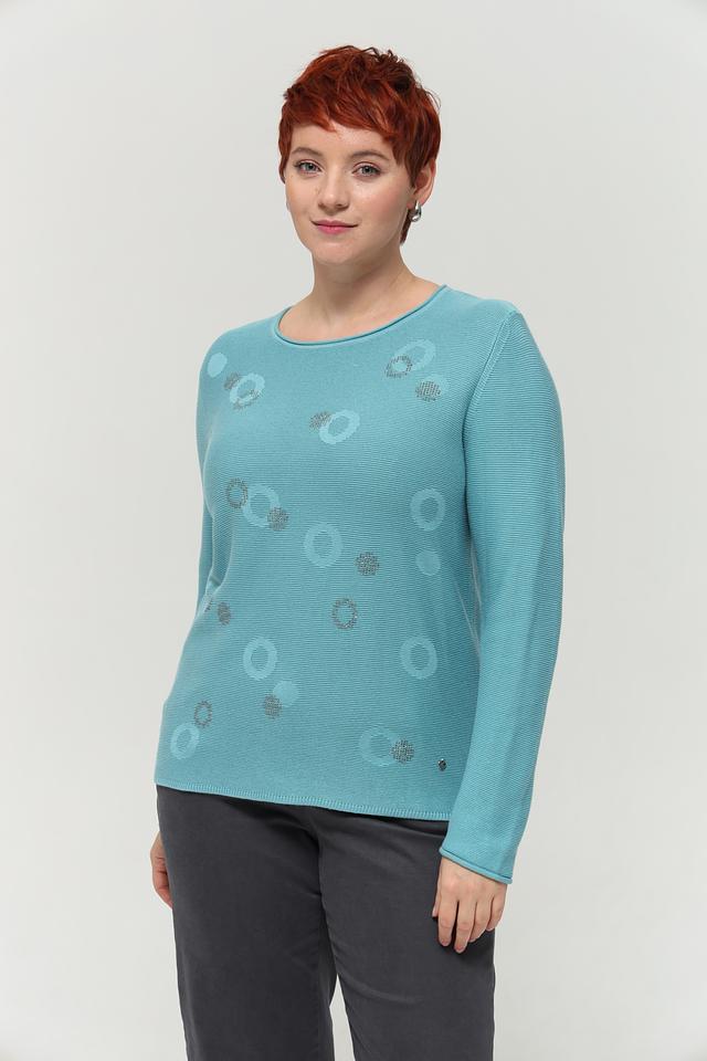 Пуловер Rabe collection бирюзовый с узором
