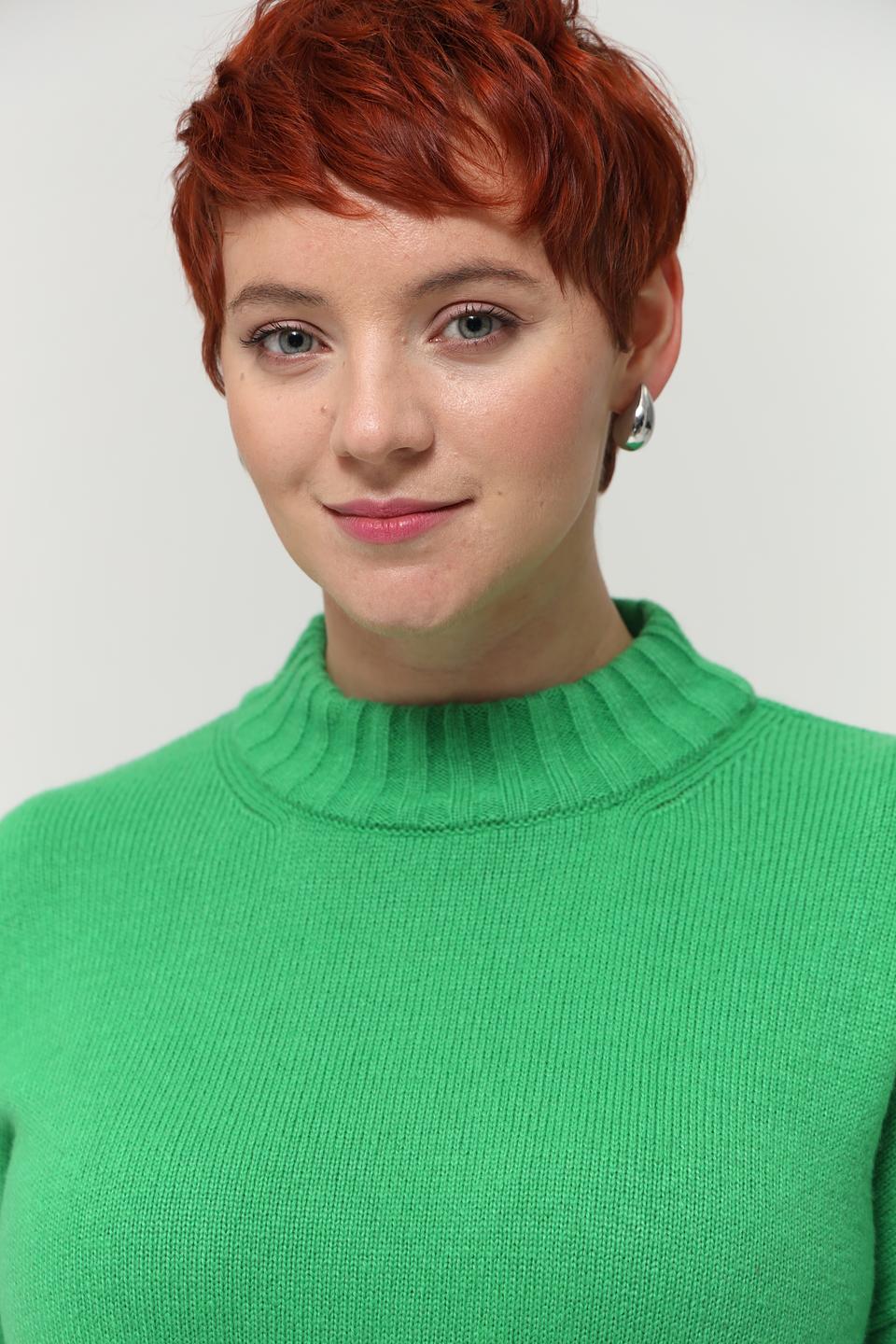 Пуловер Lebek зелёный с горлом