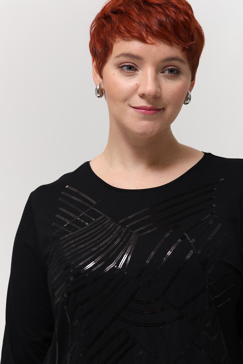 Футболка Barbara Lebek чёрная с узором