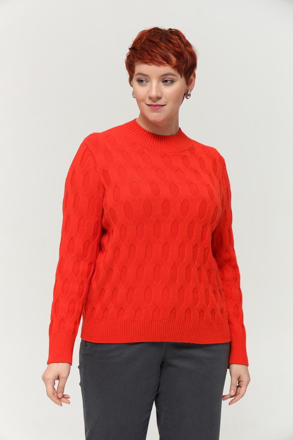 Пуловер Rabe collection алый с узором