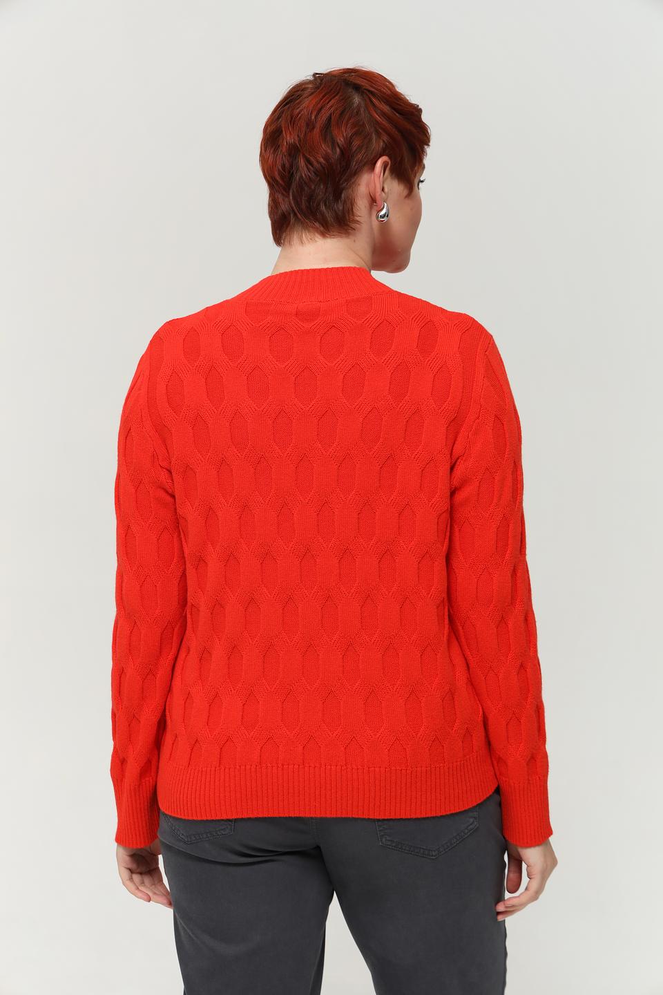 Пуловер Rabe collection алый с узором