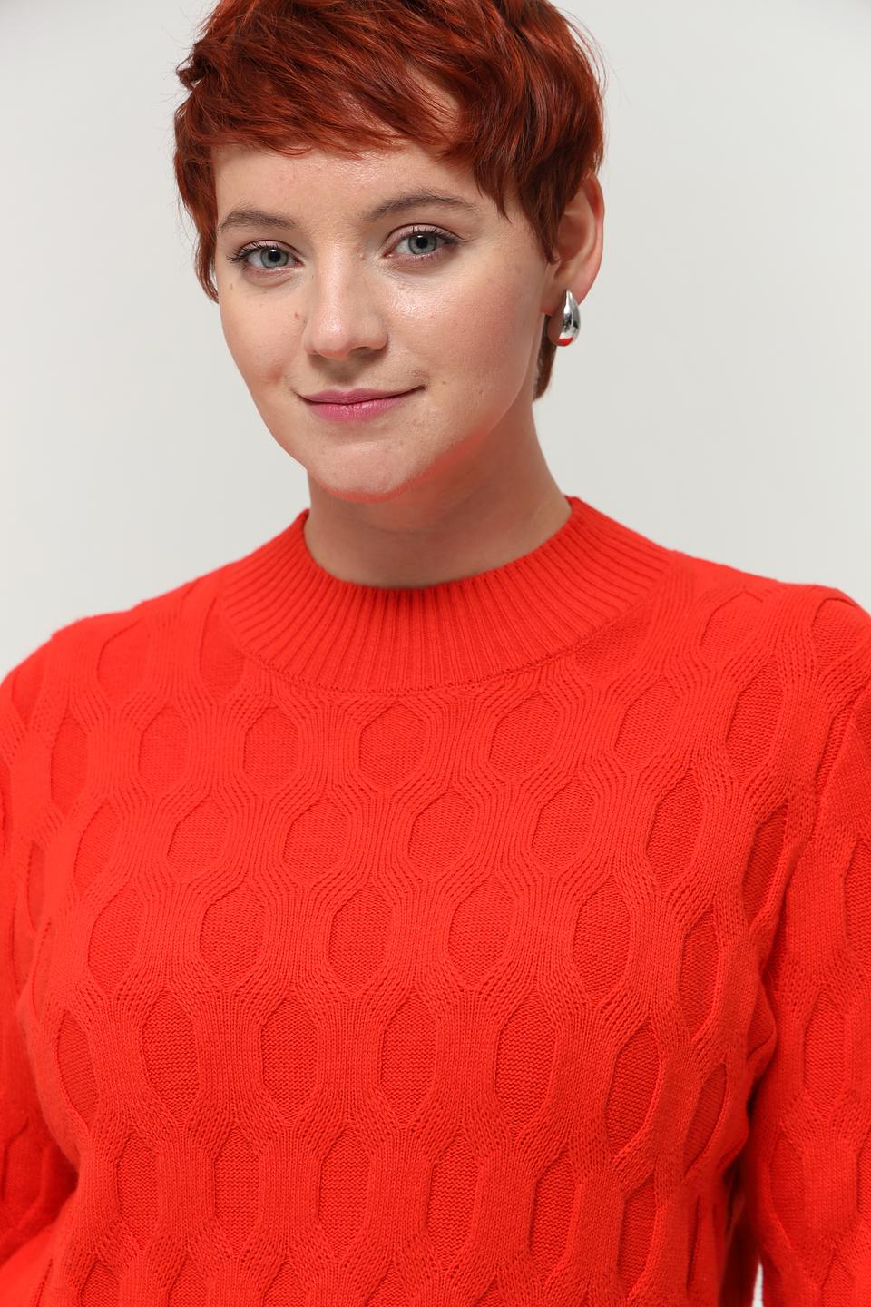 Пуловер Rabe collection алый с узором