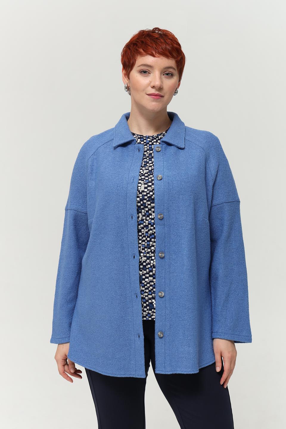 Рубашка Lebek голубая оверсайз