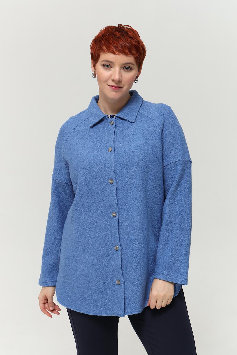 Рубашка Lebek голубая оверсайз