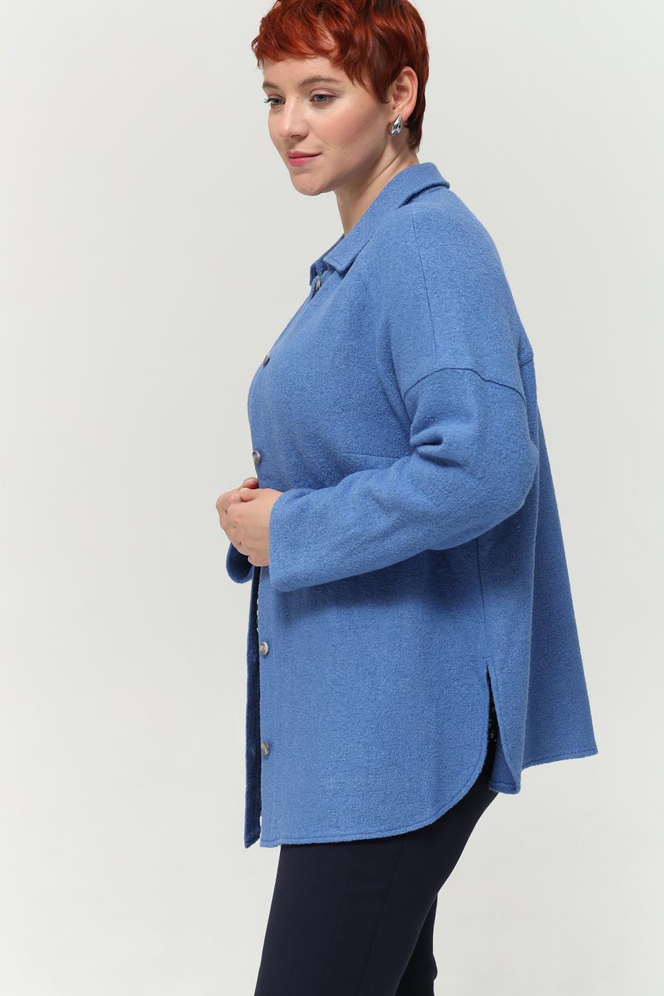 Рубашка Lebek голубая оверсайз