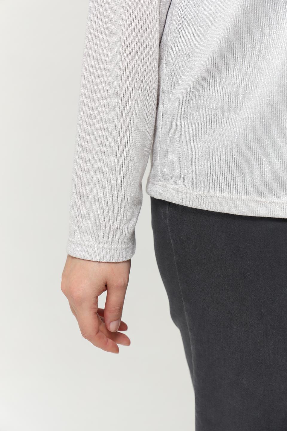 Пуловер Lebek с принтом серый