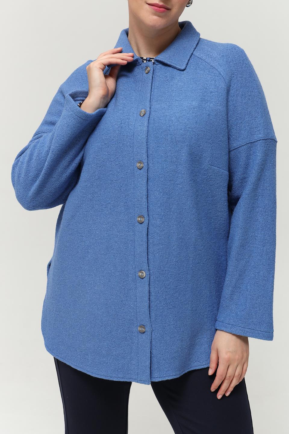 Рубашка Lebek голубая оверсайз