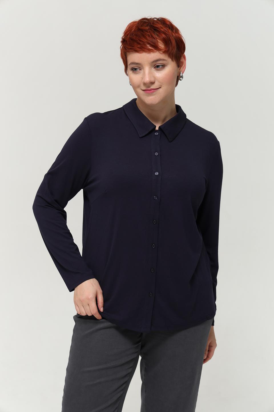 Рубашка Lebek с длинным рукавом, темно-синяя