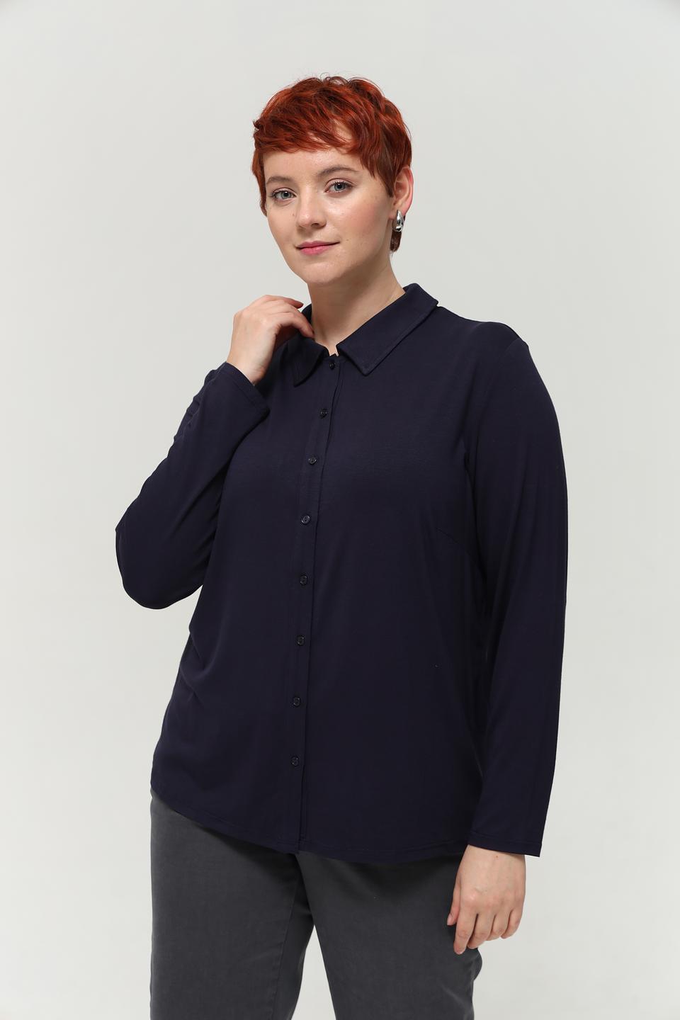 Рубашка Lebek с длинным рукавом, темно-синяя