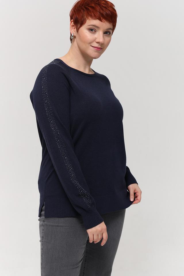 Пуловер Lebek с пайетками тёмно-синий