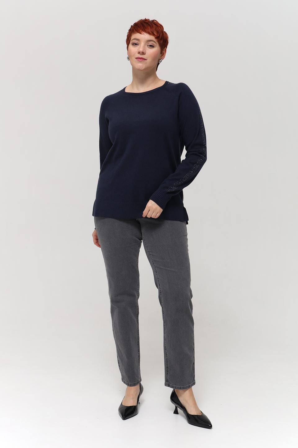 Пуловер Lebek с пайетками тёмно-синий