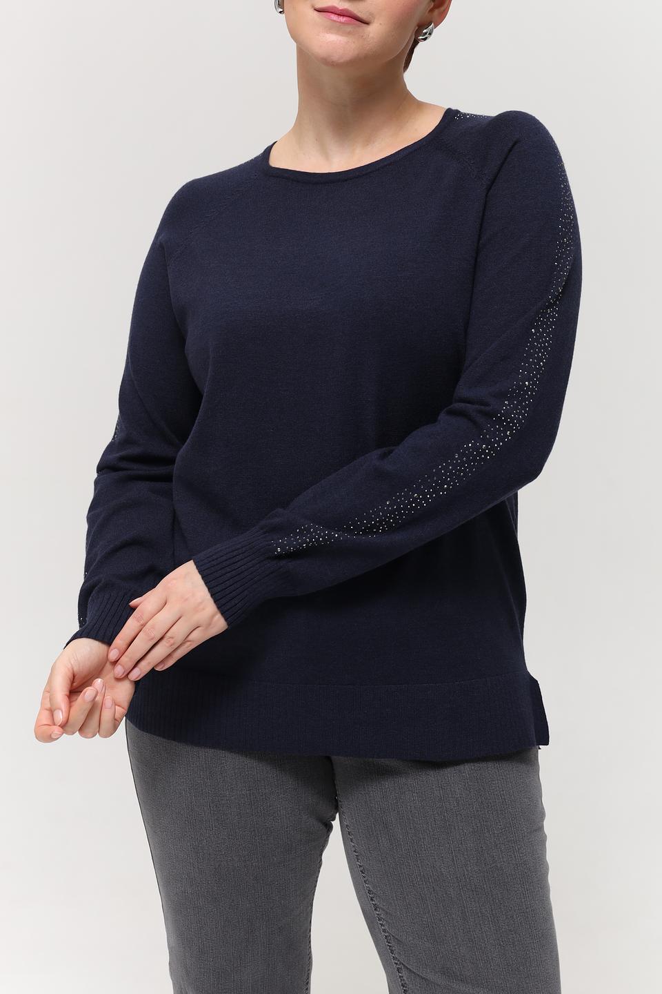 Пуловер Lebek с пайетками тёмно-синий