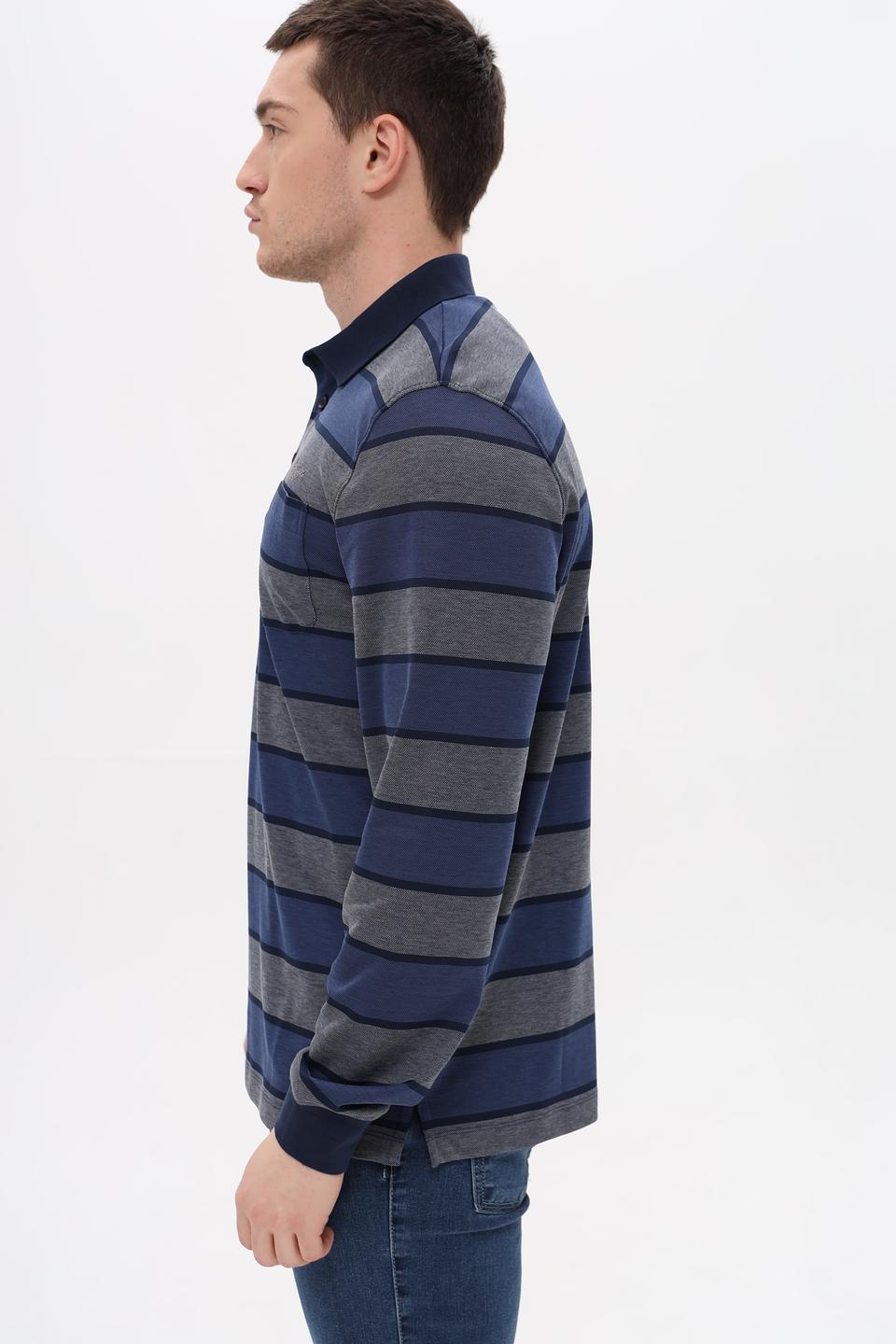 Поло Monte Carlo в полоску синий