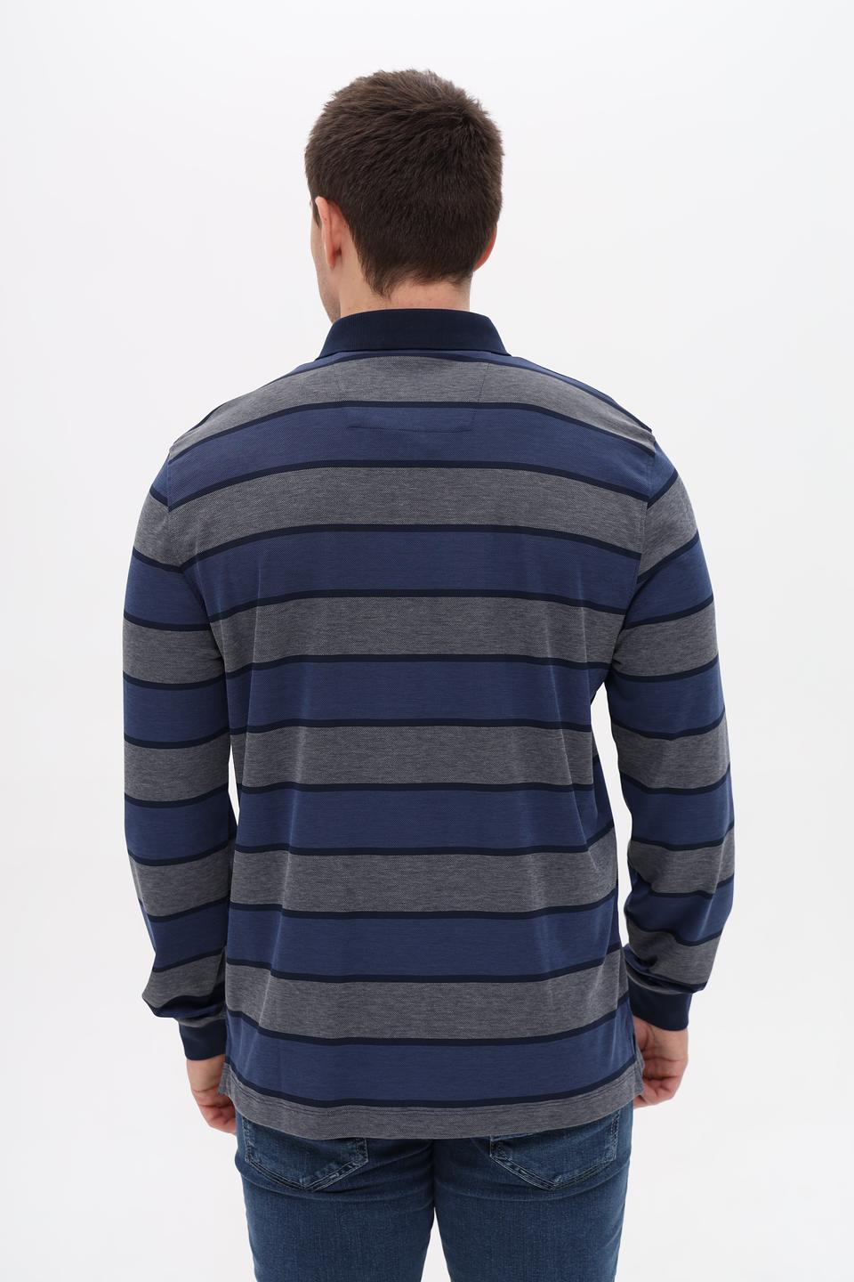 Поло Monte Carlo в полоску синий