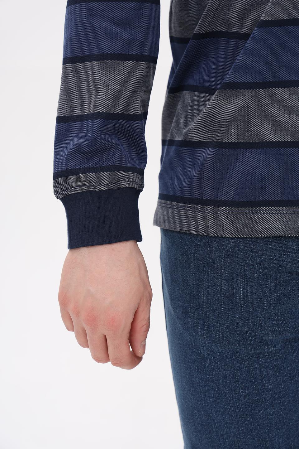 Поло Monte Carlo в полоску синий