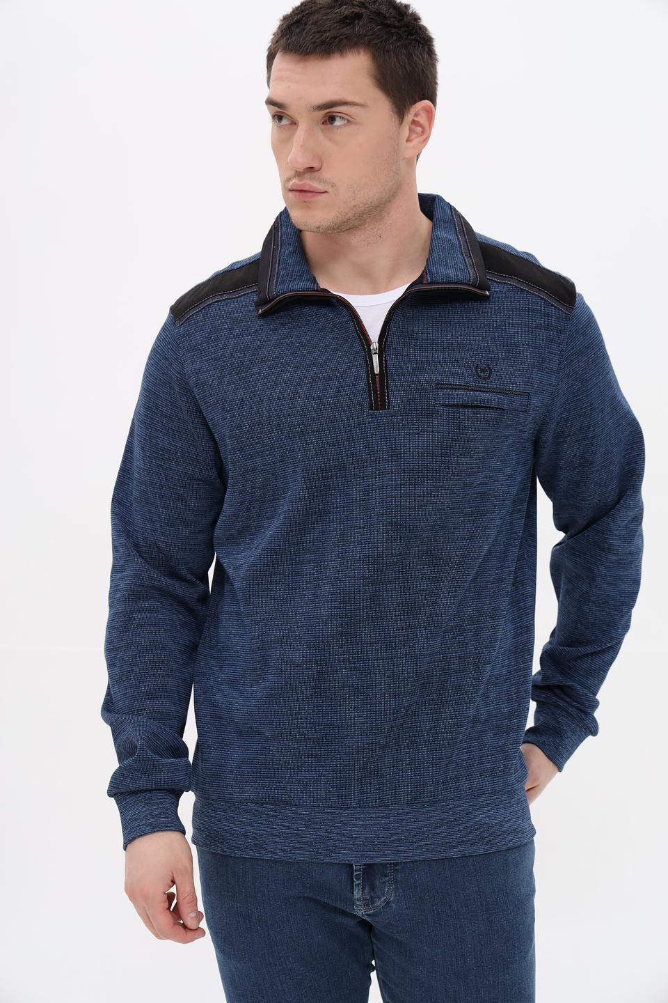 Джемпер Monte Carlo с молнией синий