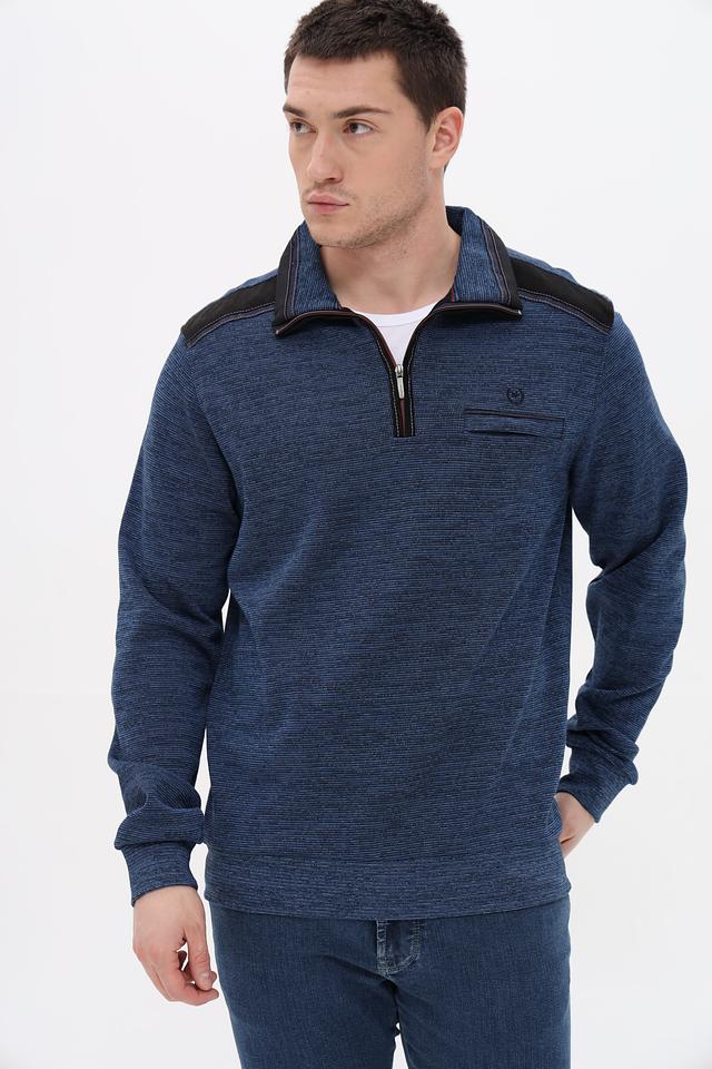 Джемпер Monte Carlo с молнией синий