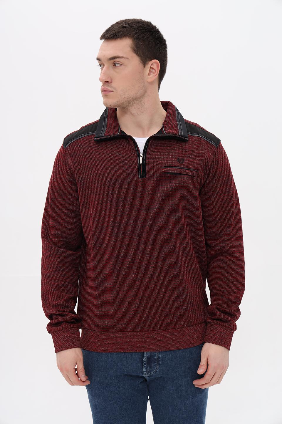 Джемпер Monte Carlo с молнией бордовый