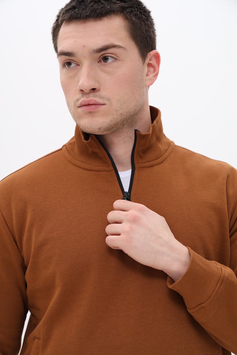 Джемпер Sea Barrier с молнией коричневый