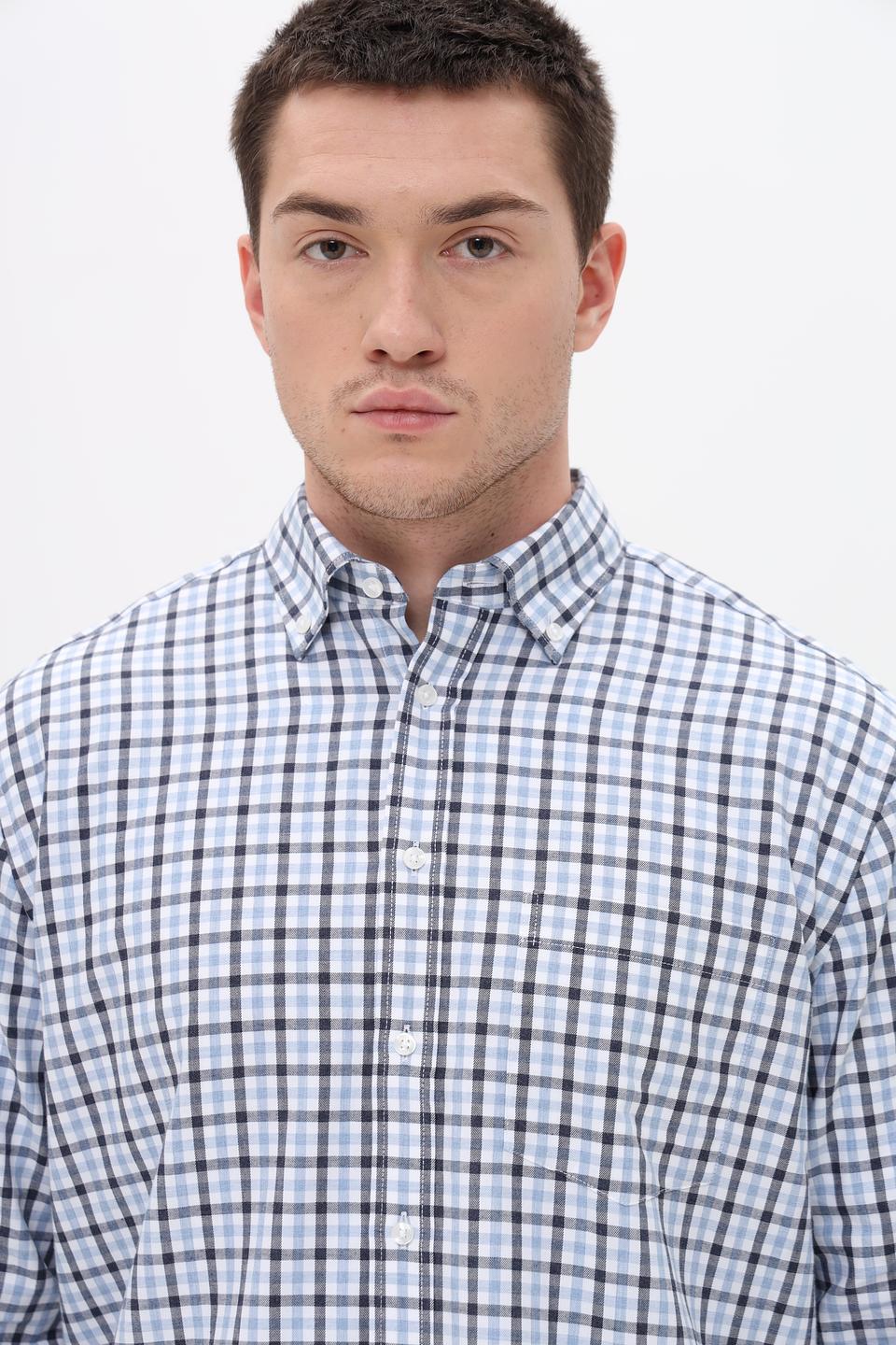Рубашка Seidensticker в клетку голубая