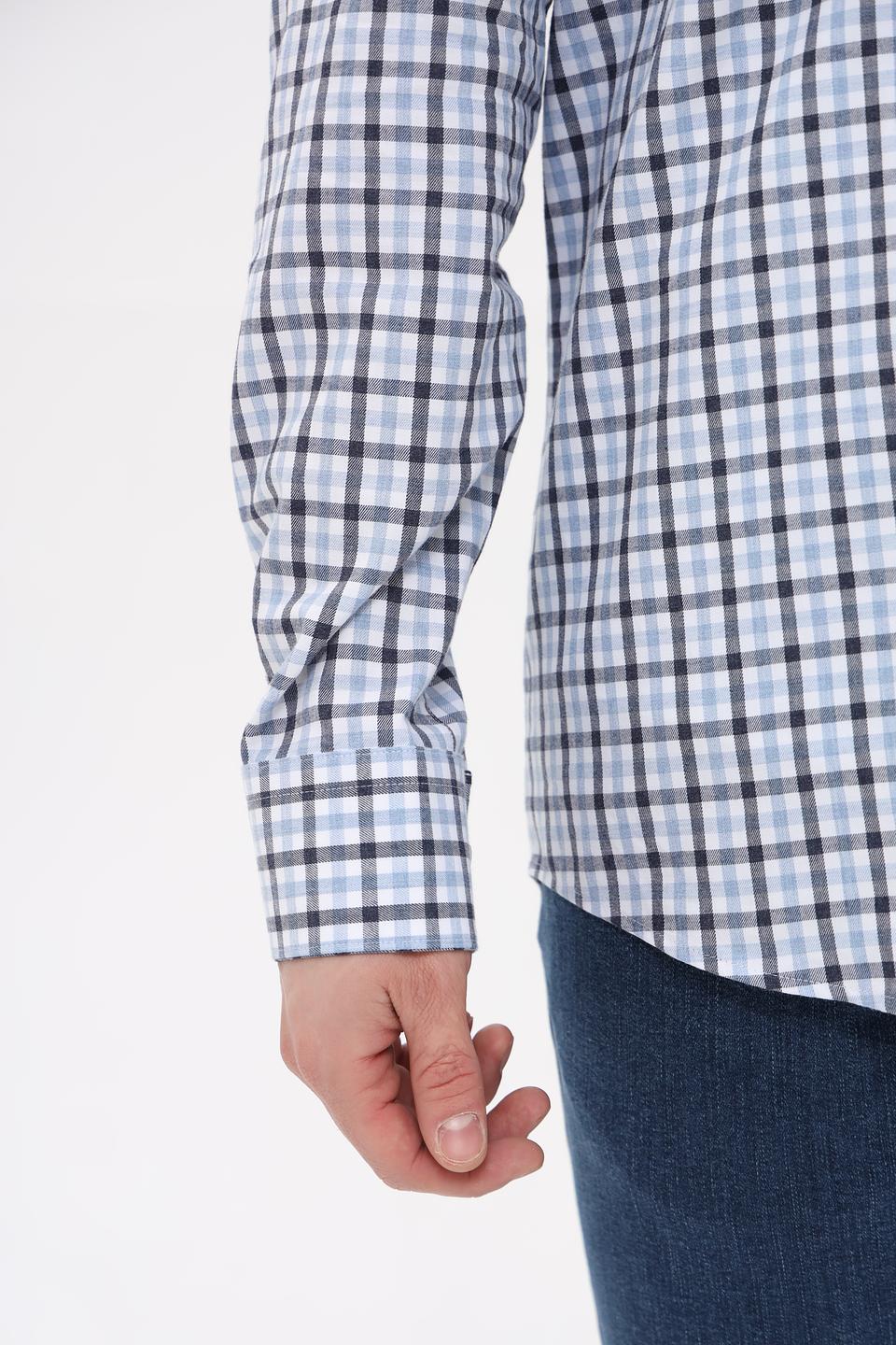 Рубашка Seidensticker в клетку голубая