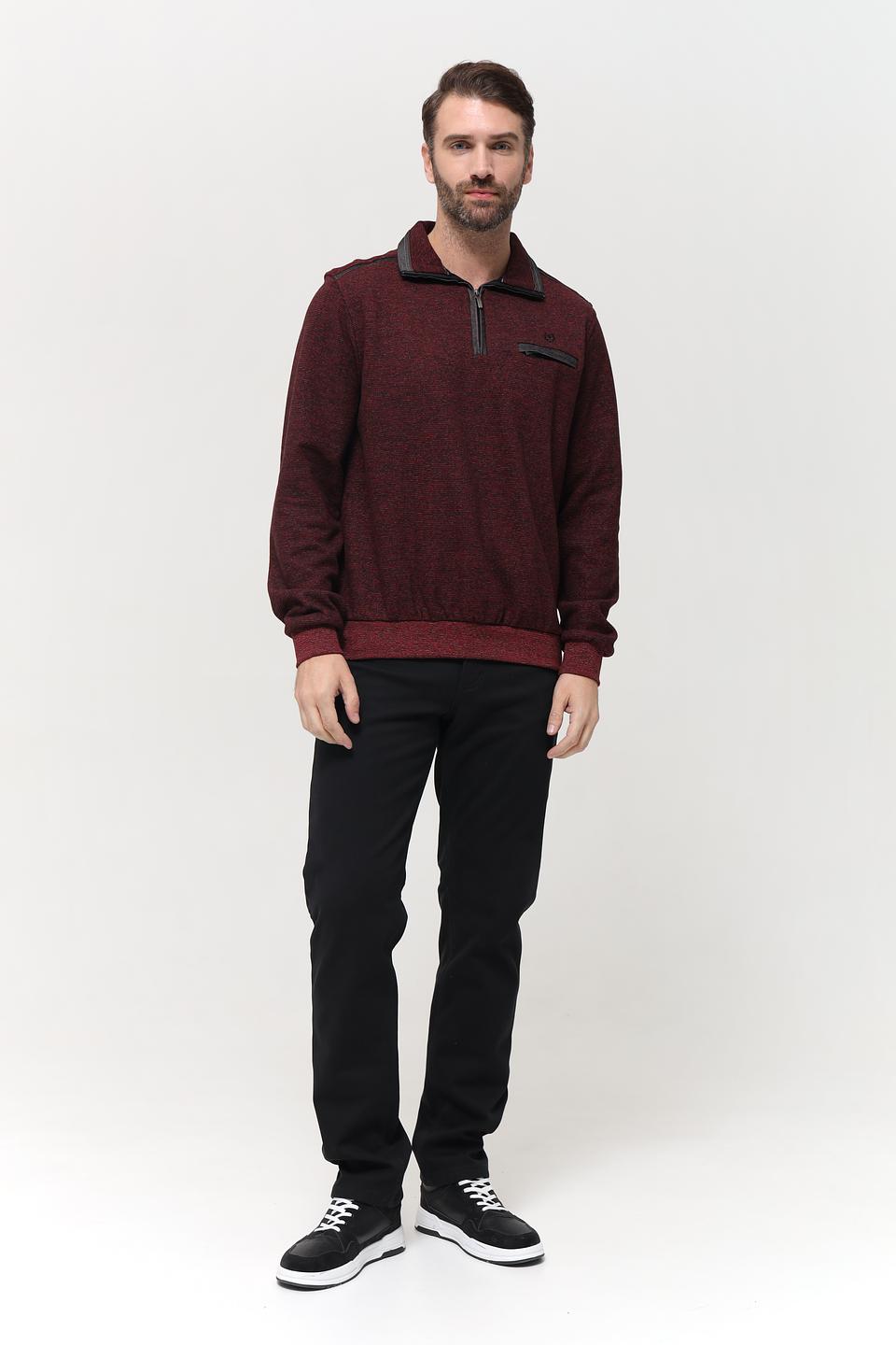Джемпер Monte Carlo с молнией бордовый
