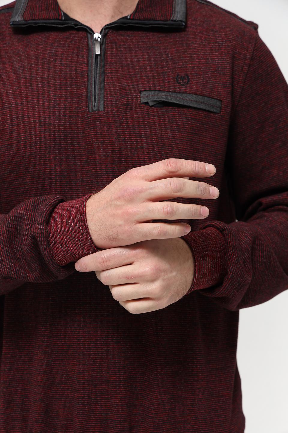 Джемпер Monte Carlo с молнией бордовый