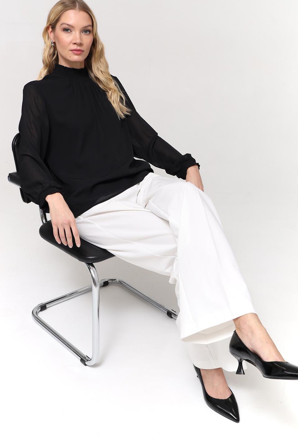 Блуза Gerry Weber чёрная с рукавами-фонариками