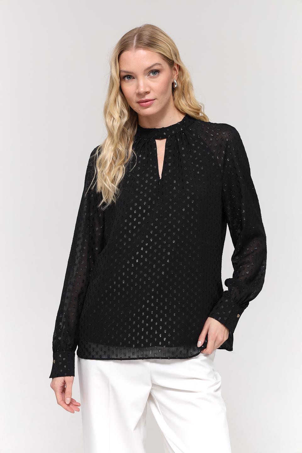 Блуза Taifun с пайетками чёрная