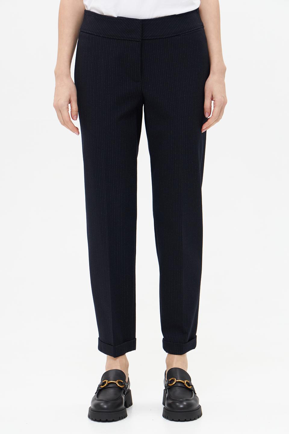 Брюки Bianca в полоску черные