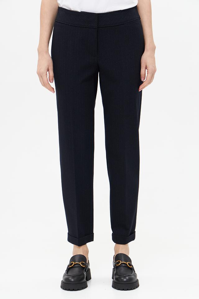 Брюки Bianca в полоску черные