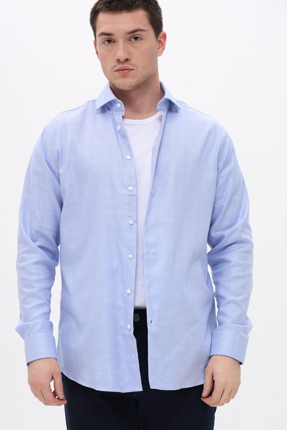 Рубашка Seidensticker голубая в клетку