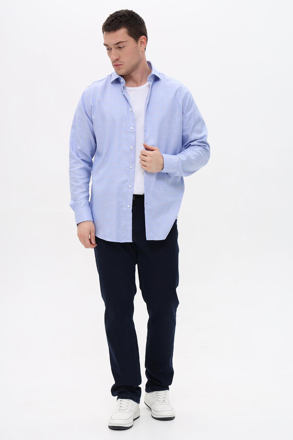 Рубашка Seidensticker голубая в клетку