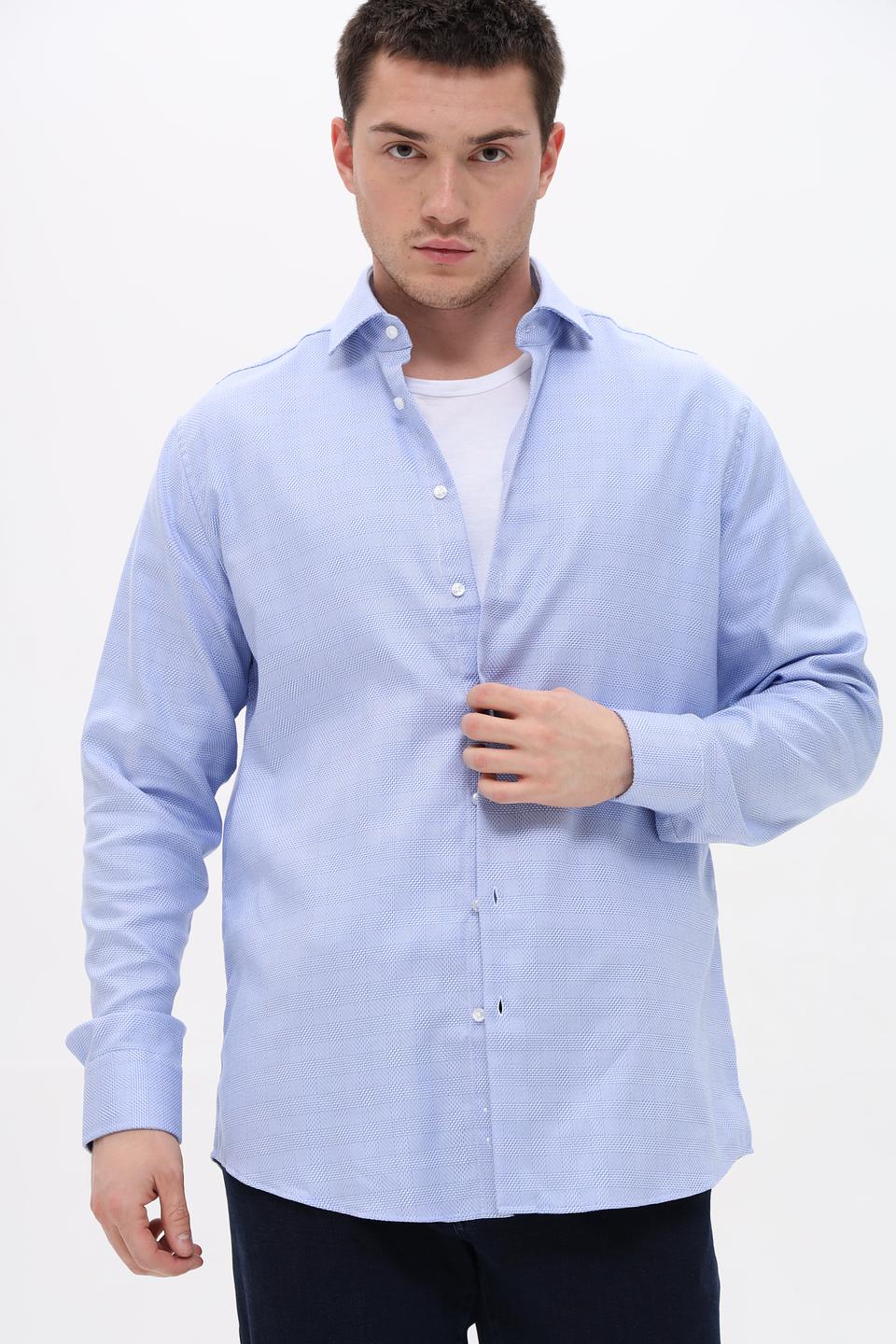 Рубашка Seidensticker голубая в клетку