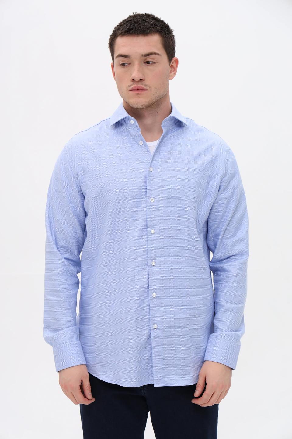 Рубашка Seidensticker голубая в клетку