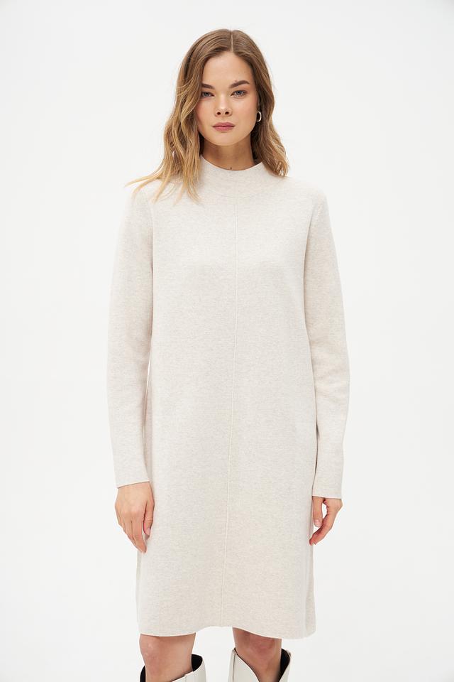 Платье Oui бежевое трикотажное