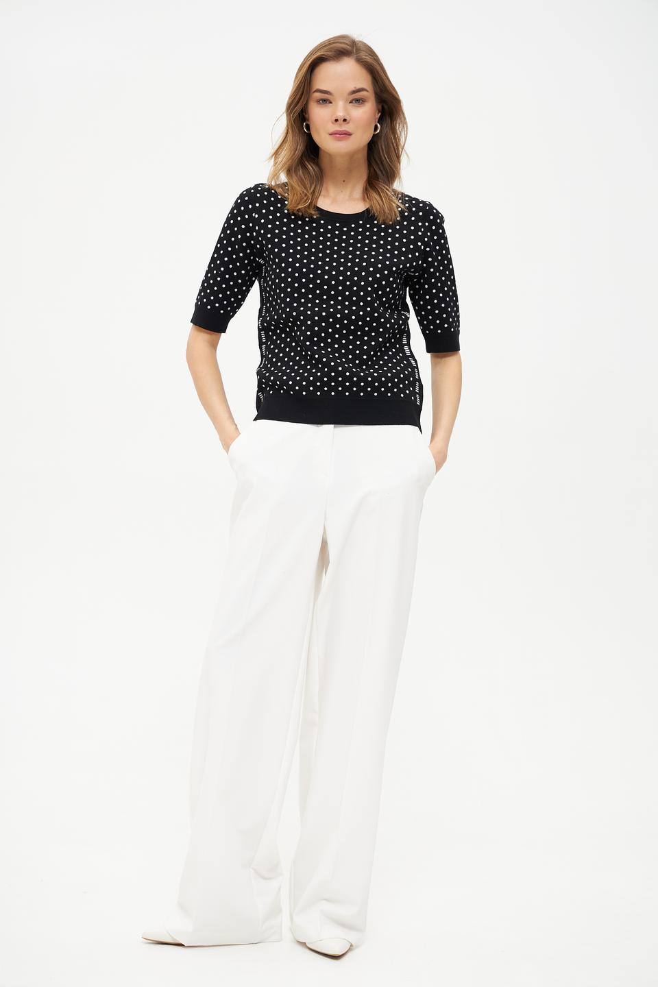 Пуловер Oui с горохом