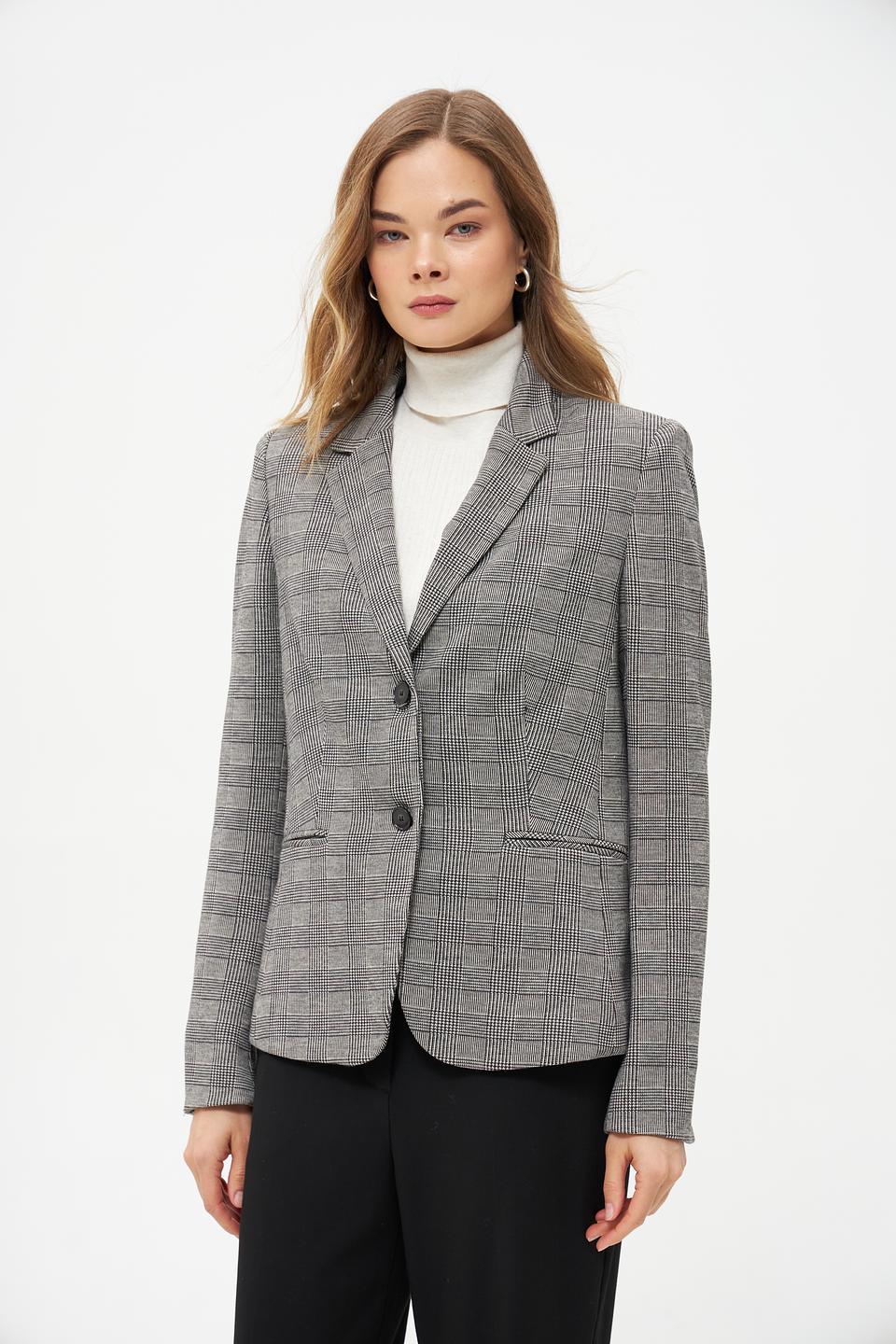 Жакет Oui в клетку серый