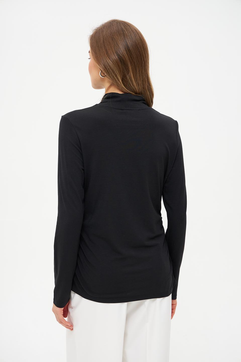 Футболка Oui с драпировкой черная