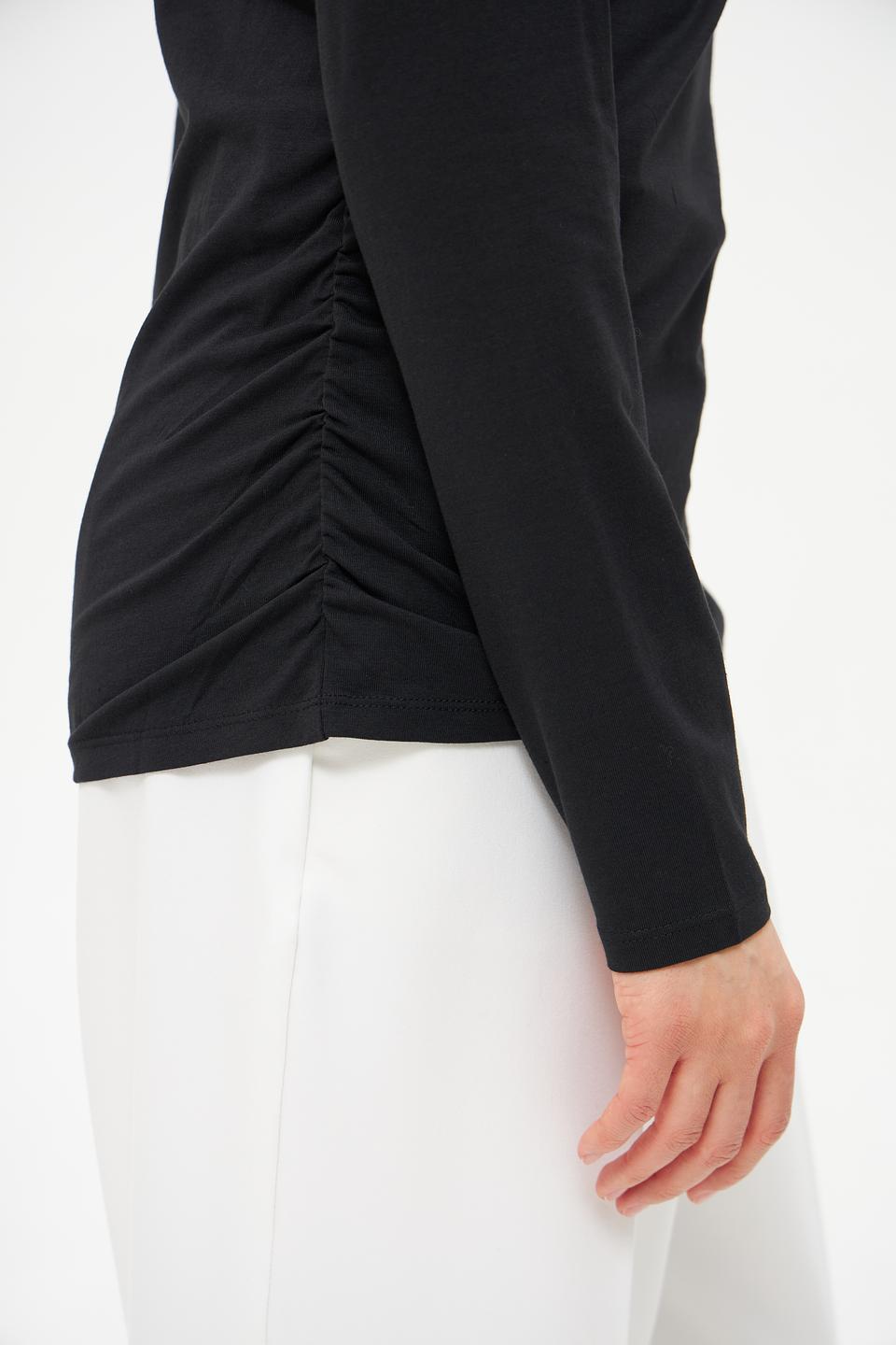 Футболка Oui с драпировкой черная