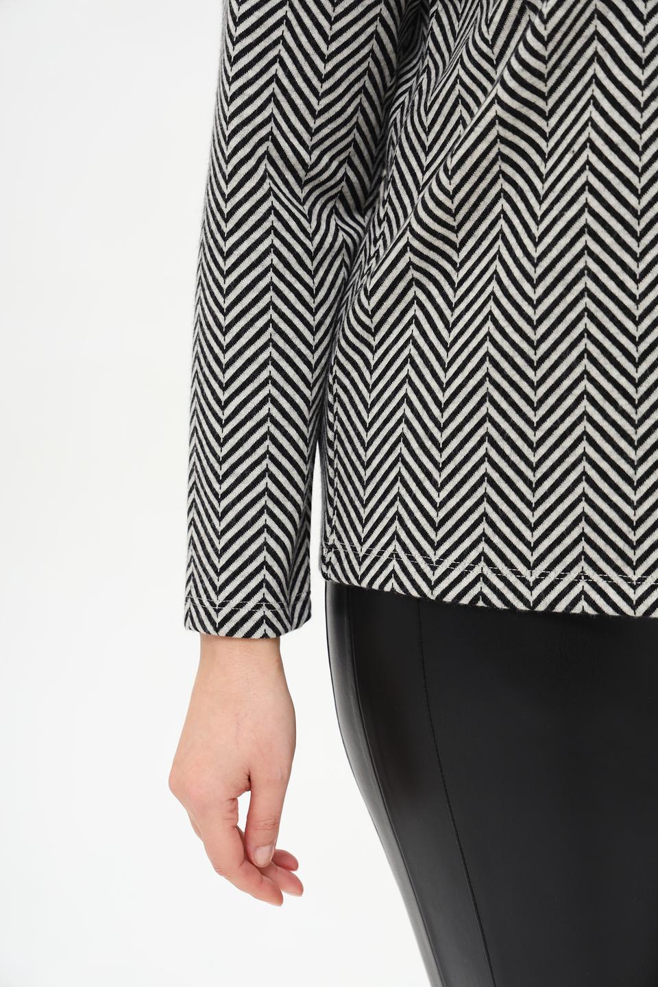 Пуловер Frank Walder зигзаг чёрно-белый