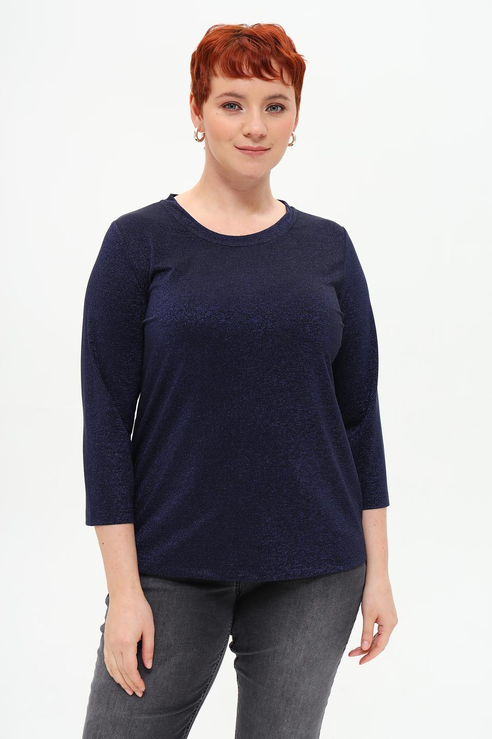 Футболка Rabe collection с блестками темно-синяя