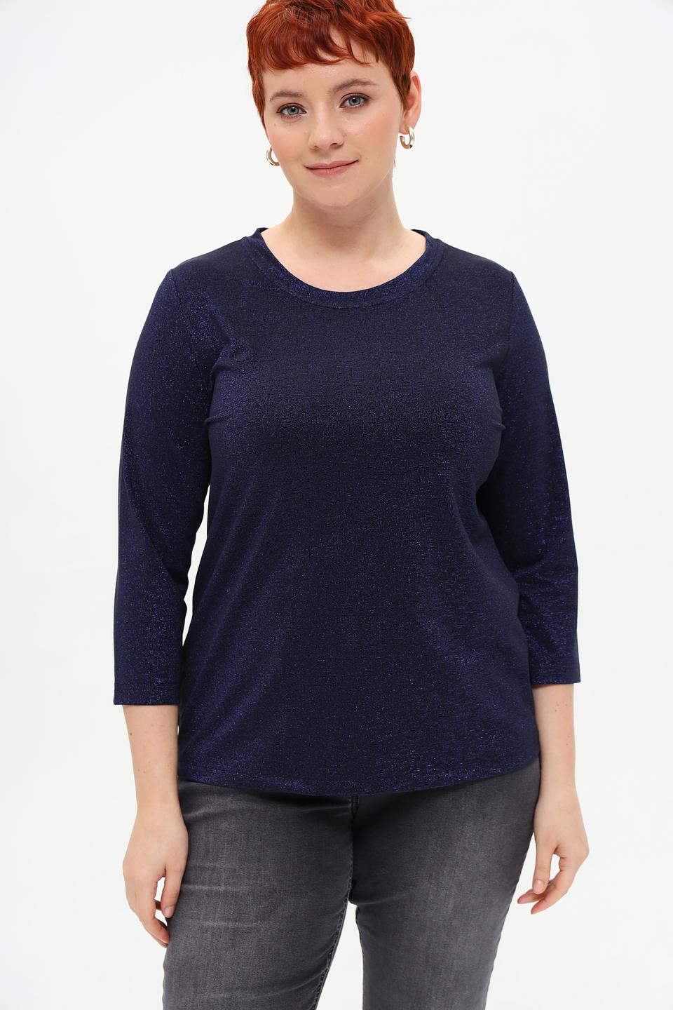 Футболка Rabe collection с блестками темно-синяя