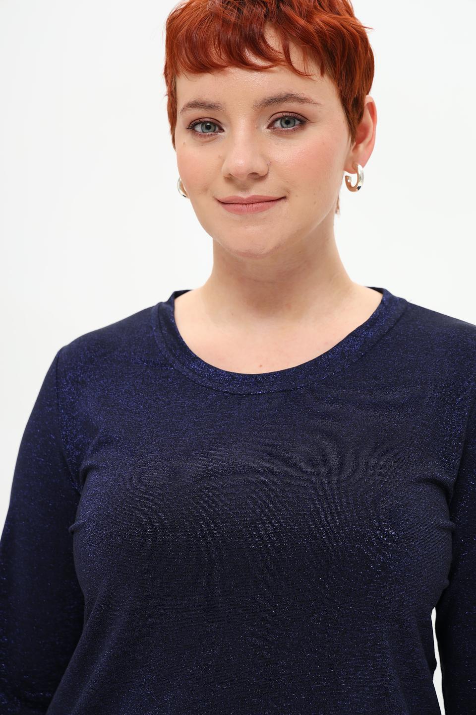 Футболка Rabe collection с блестками темно-синяя